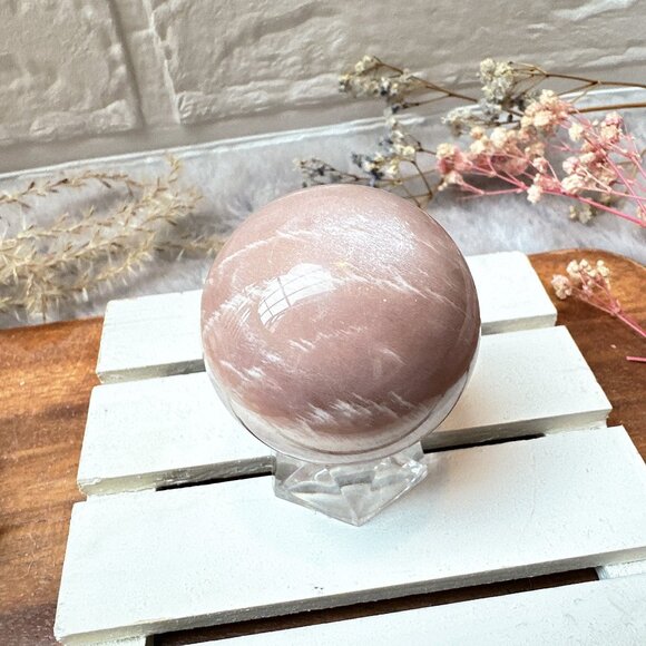 Gorgeous Small Sunstone Moonstone Sphere - Picture 9 of 9
